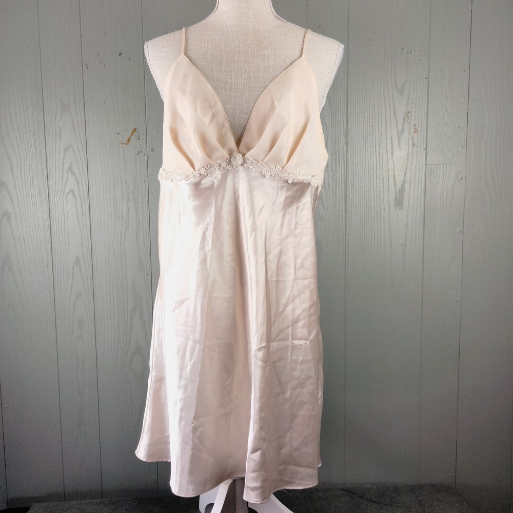 Vintage Inner Most Slip Dress‎ Large Blush Peach Satin Fairy Coquette Romantic